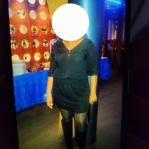 Thigh length elastic waist dress